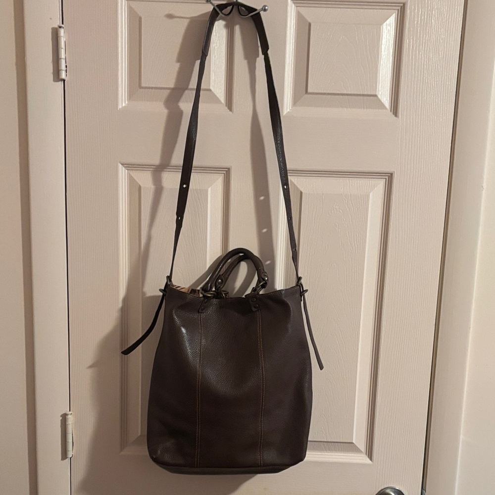Plinio Visona Brown and Tan Leather Bag